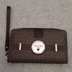 Guess Grey & Black Wristlet